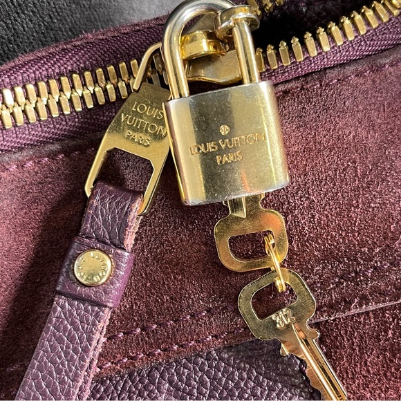 Louis Vuitton Empreinte Leather Bag Purple Audacieuse Suede Purse Authentic - Picture 4 of 16